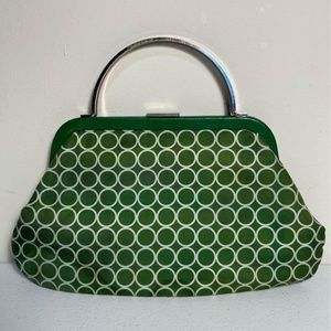 Vintage Green and Cream Geometric Banana Rebublic Handbag